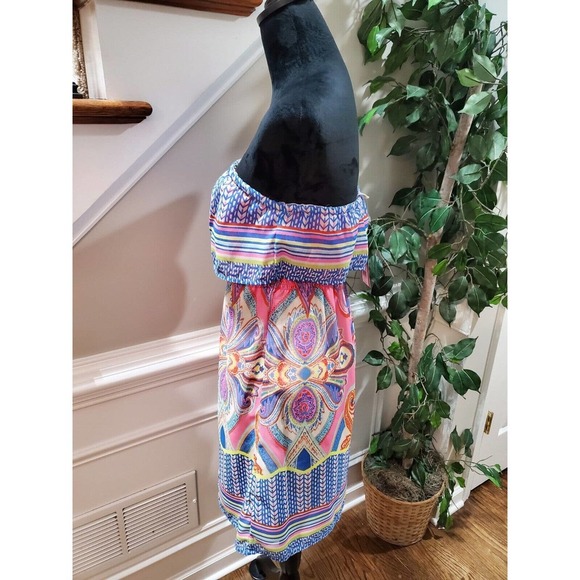 Red Camel Women's Multicolor Polyester Off The Shoulder Knee Length Dress Size M - Picture 6 of 12